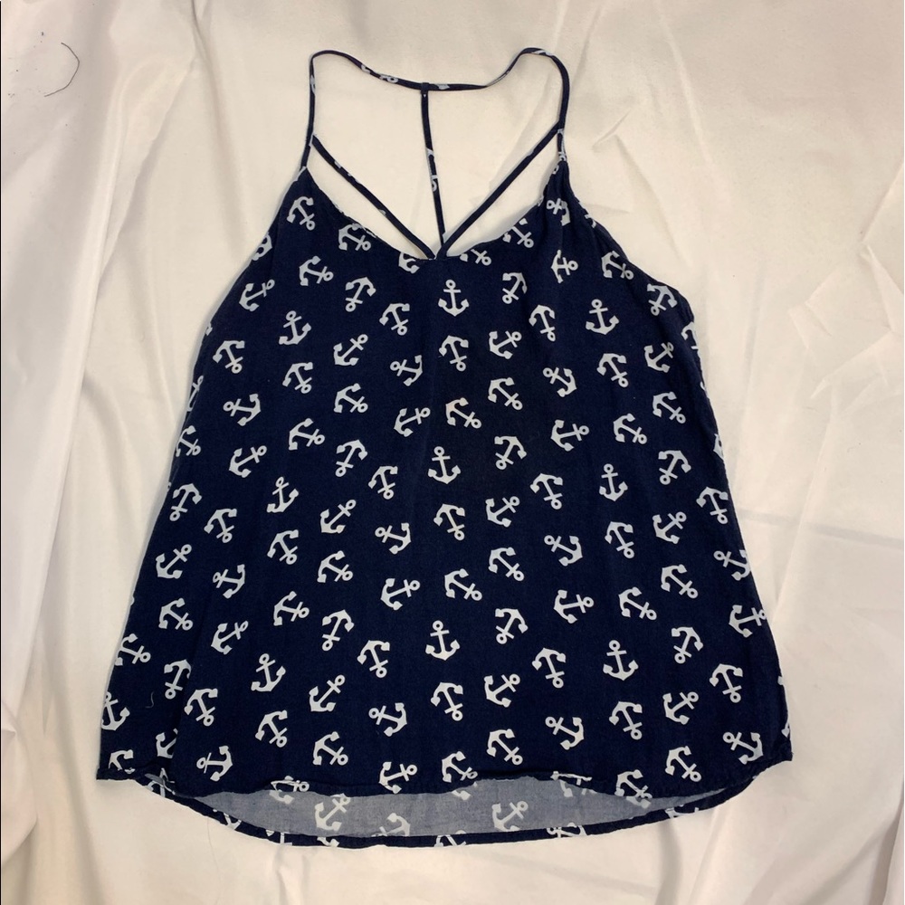 No Boundaries Navy & Grey Anchor T-back Tank Top - size XL - Picture 10 of 10